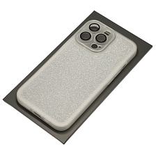 Чехол накладка Shine для APPLE iPhone 13 Pro, силикон, блестки, защита камеры, цвет серебристый