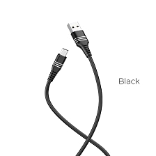 HOCO U46 Tricyclic кабель для зарядки и передачи данных USB для Micro USB, длина 1 метр, ток до 2А, оплетка TPE, цвет черный.