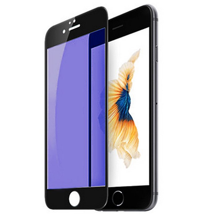 Защитное стекло "SC" Хамелеон  на весь экран Apple Iphone 7/4,7 (цвет=черный/фиолетовый).