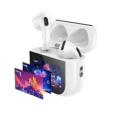 Гарнитура (наушники с микрофоном) беспроводная, HOCO EW82, сенсорный дисплей, цвет белый