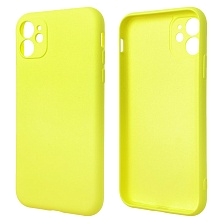 Чехол накладка NANO для APPLE iPhone 11, силикон, бархат, цвет желтый