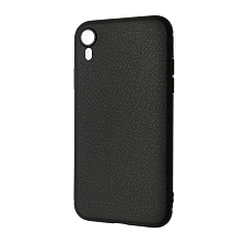 Чехол накладка GPS для APPLE iPhone XR, силикон, под кожу, цвет черный.