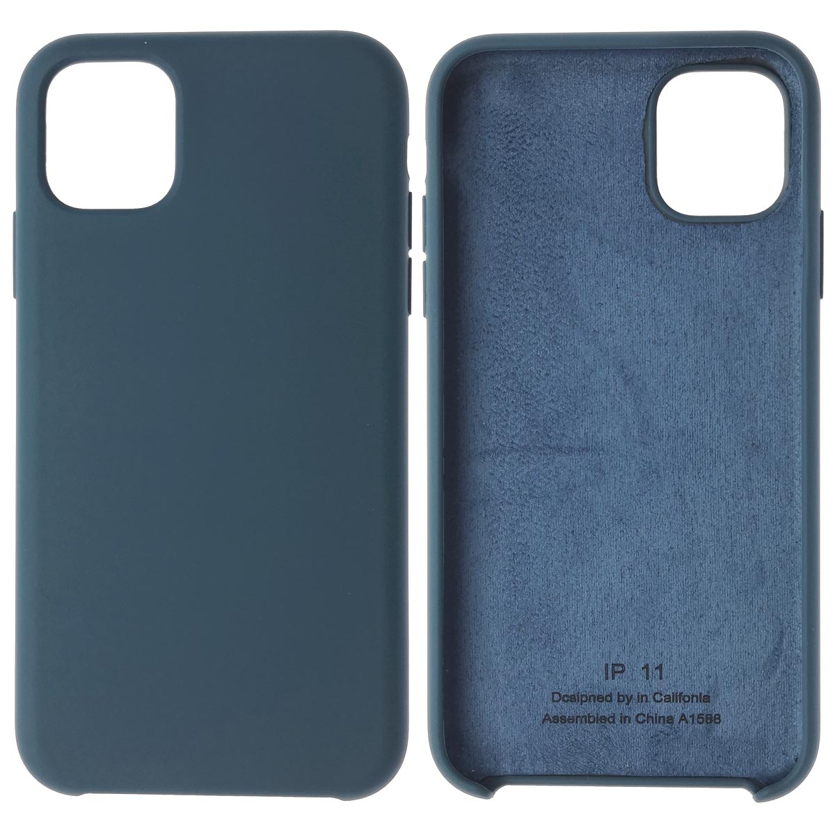 Чехол накладка Silicon Case для APPLE iPhone 11, силикон, бархат, цвет темно лазурный