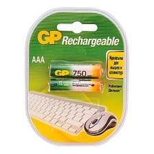 Аккумулятор перезаряжаемый GP R03 AAA BL2 NI-MH 750 mAh, тип мизинчиковый Аккумулятор перезаряжаемый GP R03 AAA BL2 NI-MH 750 mAh, тип мизинчиковый
