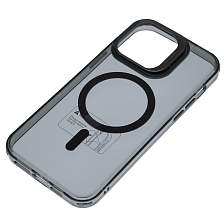 Чехол накладка Sky Armor с поддержкой MagSafe для APPLE iPhone 14 Pro Max, подставка, цвет прозрачно черный