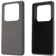 Чехол накладка для XIAOMI Redmi Note 14 Pro 4G, силикон, пластик, текстура кожи, бархат, цвет серый