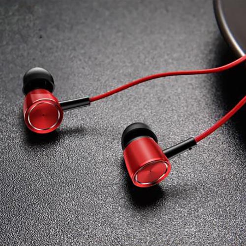 Гарнитура (наушники с микрофоном) проводная, BASEUS Encok Wire Earphones H07, цвет черно красный.