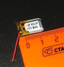 АКБ (Аккумулятор) универсальный ZE 401115p 4,0x11x15mm 3,7v 80mAh на 2х проводках Li-Pol (Литий-Полимерный). АКБ (Аккумулятор) универсальный ZE 401115p 4,0x11x15mm 3,7v 80mAh на 2х проводках Li-Pol (Литий-Полимерный).
