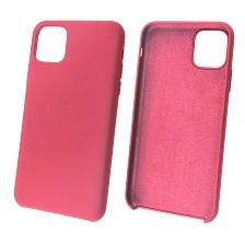 Чехол накладка Silicon Case для APPLE iPhone 11 Pro MAX 2019, силикон, бархат, цвет малиновый.