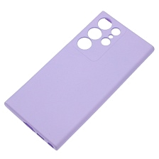 Чехол накладка Silicon Cover для SAMSUNG Galaxy S23 Ultra, защита камеры, силикон, бархат, цвет сиреневый