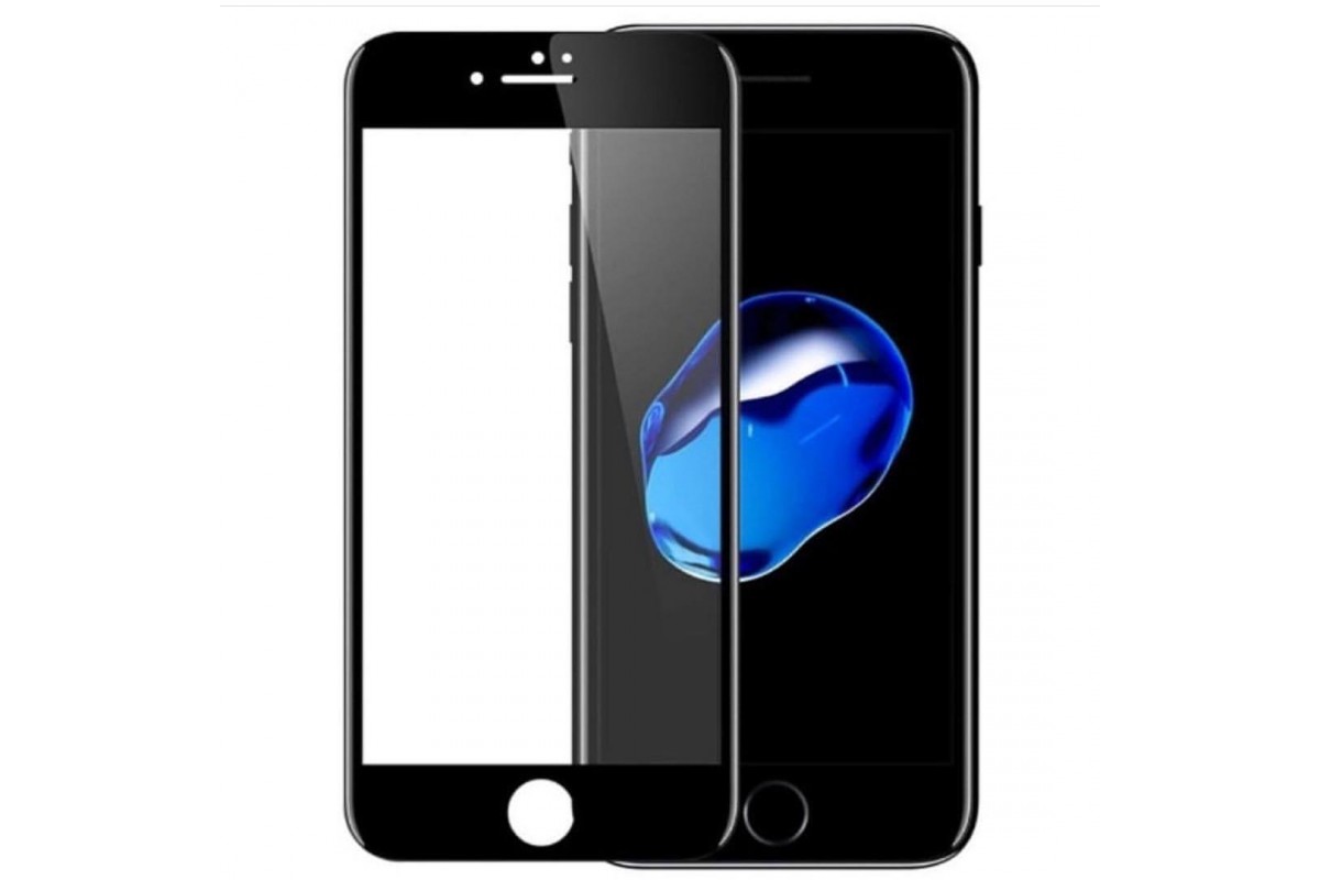 Защитное стекло "Стандарт" iPhone 7 Plus/8 Plus Черное (Полное покрытие).