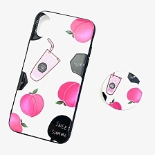 Чехол накладка для APPLE iPhone X, XS, силикон, с поп сокетом, рисунок Сок.