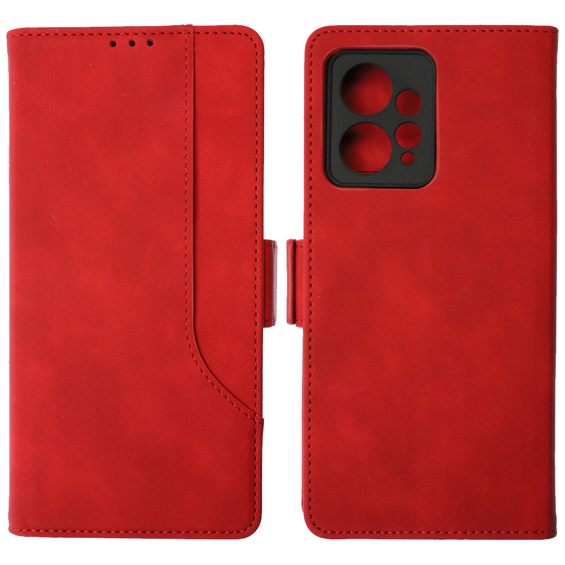 Чехол книжка NICE для XIAOMI Redmi Note 12, экокожа, визитница, цвет красный