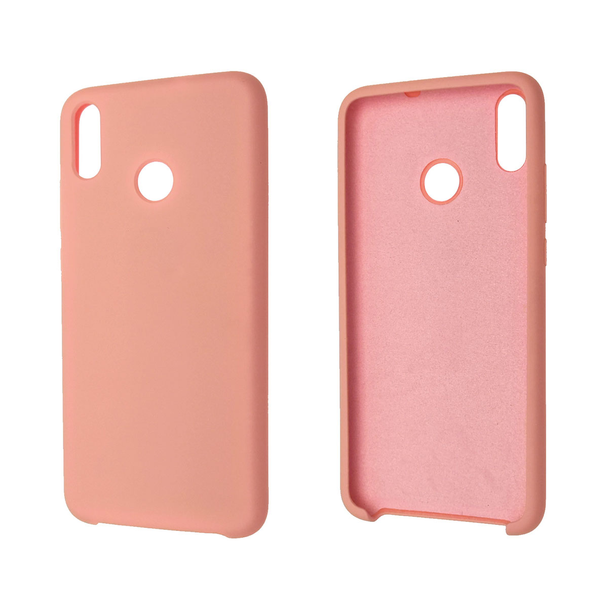 Чехол накладка Silicon Cover для HUAWEI Honor 8X, силикон, бархат, цвет светло розовый.