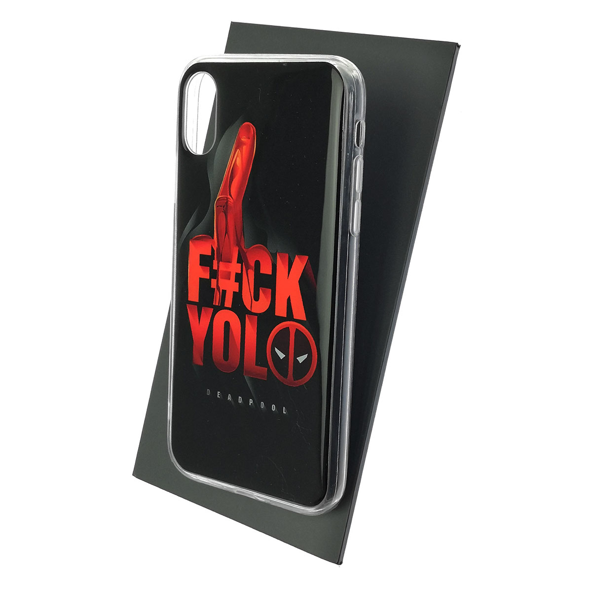 Чехол накладка для APPLE iPhone XR, силикон, глянцевый, рисунок FCK YOLO DEADPOOL