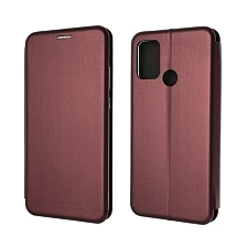 Чехол книжка STYLISH для HUAWEI Honor 9A (MOA-LX9N), экокожа, визитница, цвет бордовый.