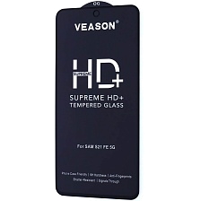 Защитное стекло VEASON HD+ для SAMSUNG Galaxy S21 FE (SM-G990B), цвет окантовки черный