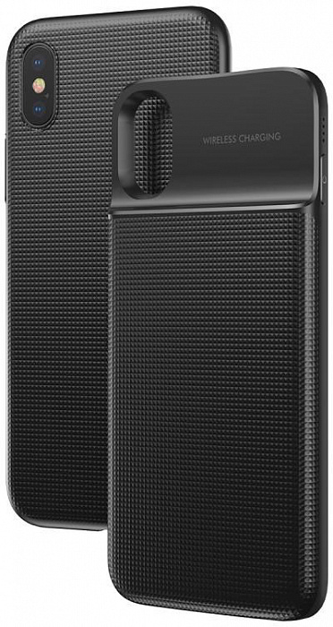Чехол аккумулятор, Power Bank BASEUS Wireless для iPhone X, 5000 mAh, цвет черный (уценка)