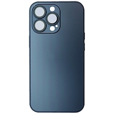 Чехол накладка AG Glass case для APPLE iPhone 13 Pro (6.1"), силикон, защита камеры, цвет темно синий