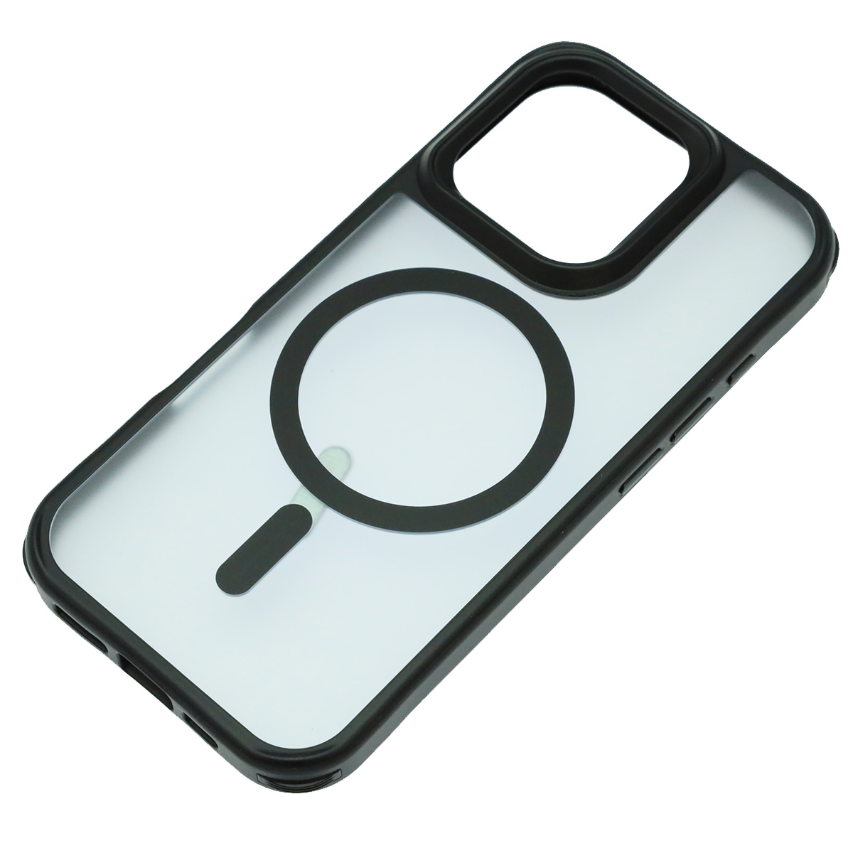 Чехол накладка Sky Armor с поддержкой MagSafe для APPLE iPhone 16 Pro, сменные уголки для шнурка, прозрачный, цвет окантовки черный