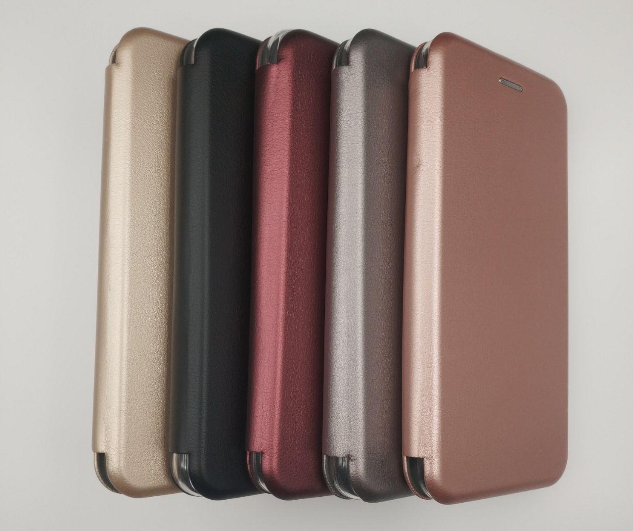 Чехол-книжка на силиконовой основе для SAMSUNG GALAXY J6 PLUS (2018) материал экокожа цвет розовое золото.