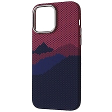 Чехол накладка FreeAir с поддержкой MagSafe для APPLE iPhone 14 Pro Max (6.7"), пластик, светится в темноте, горный узор 2