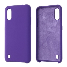 Чехол накладка Silicon Cover для SAMSUNG Galaxy A01 (SM-A015), силикон, бархат, цвет фиолетовый | РЕТРО 6