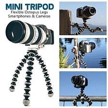 TRIPOD Z-03 Гибкий мини штатив / трипод / тренога для смартфона, фотоаппарата осьминог, высота 20-25 см, цвет черно-белый.