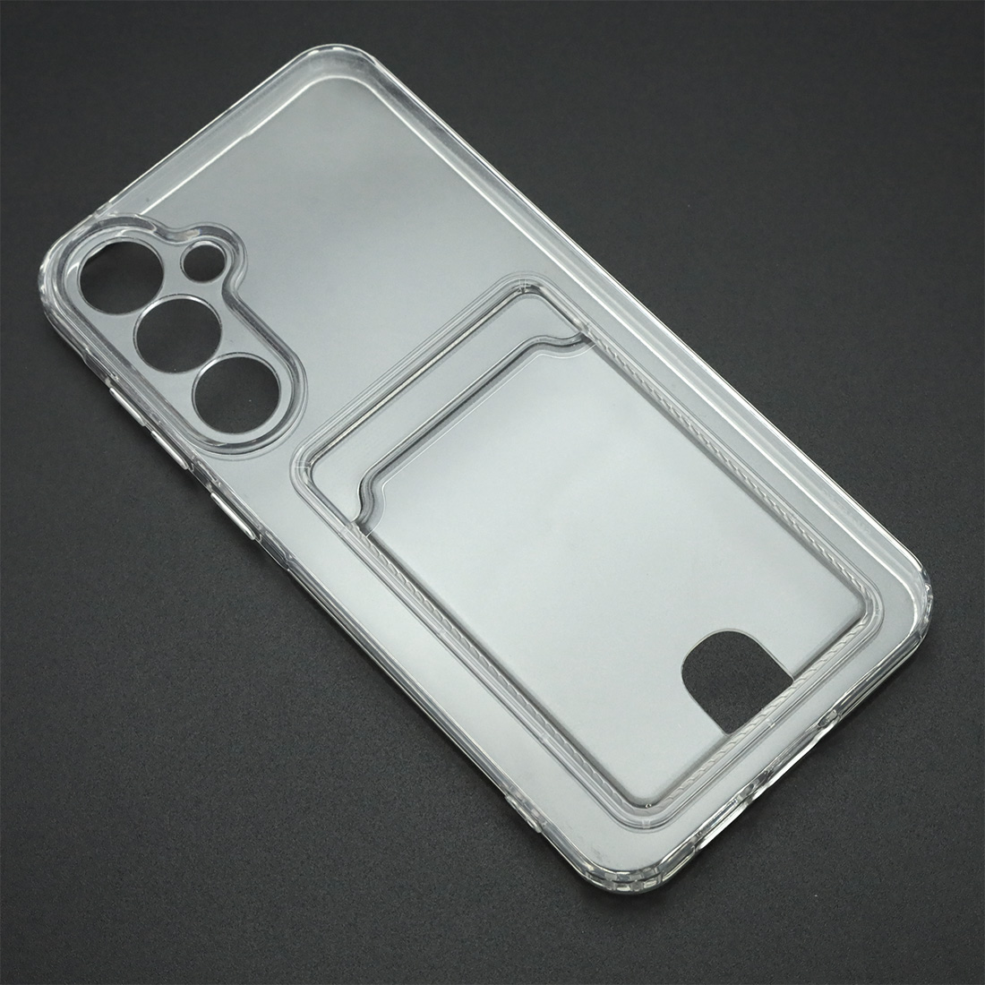 Чехол накладка CARD CASE для SAMSUNG GALAXY A55 5G, силикон, отдел для карт, цвет прозрачный Чехол накладка CARD CASE для SAMSUNG GALAXY A55 5G, силикон, отдел для карт, цвет прозрачный