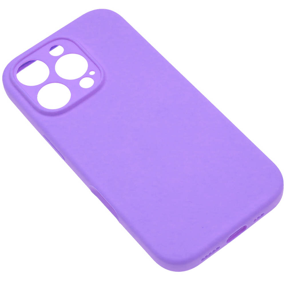 Чехол накладка Silicone Case для APPLE iPhone 16 Pro, силикон, защита камеры, бархат, цвет сиреневый