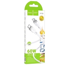 Кабель HOCO X109 Energy Type C на Type C, 60W, длина 1 метр, цвет белый