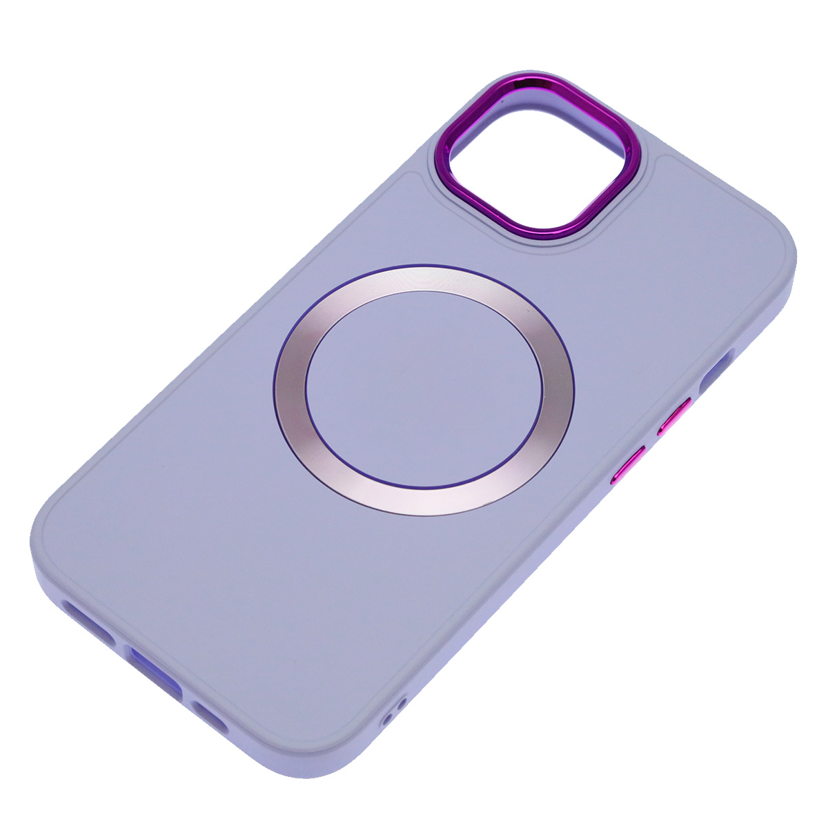Чехол накладка с поддержкой MagSafe для APPLE iPhone 14 (6.1"), силикон, пластик, цвет сиреневый
