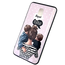 Чехол накладка для XIAOMI Redmi 8A, силикон, рисунок super MAMA Mom of boys.