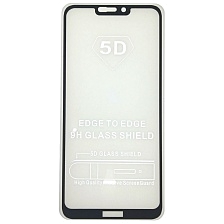Защитное стекло "5D" Full Glue для HUAWEI Honor 8C (BKK-L21), цвет канта черный.