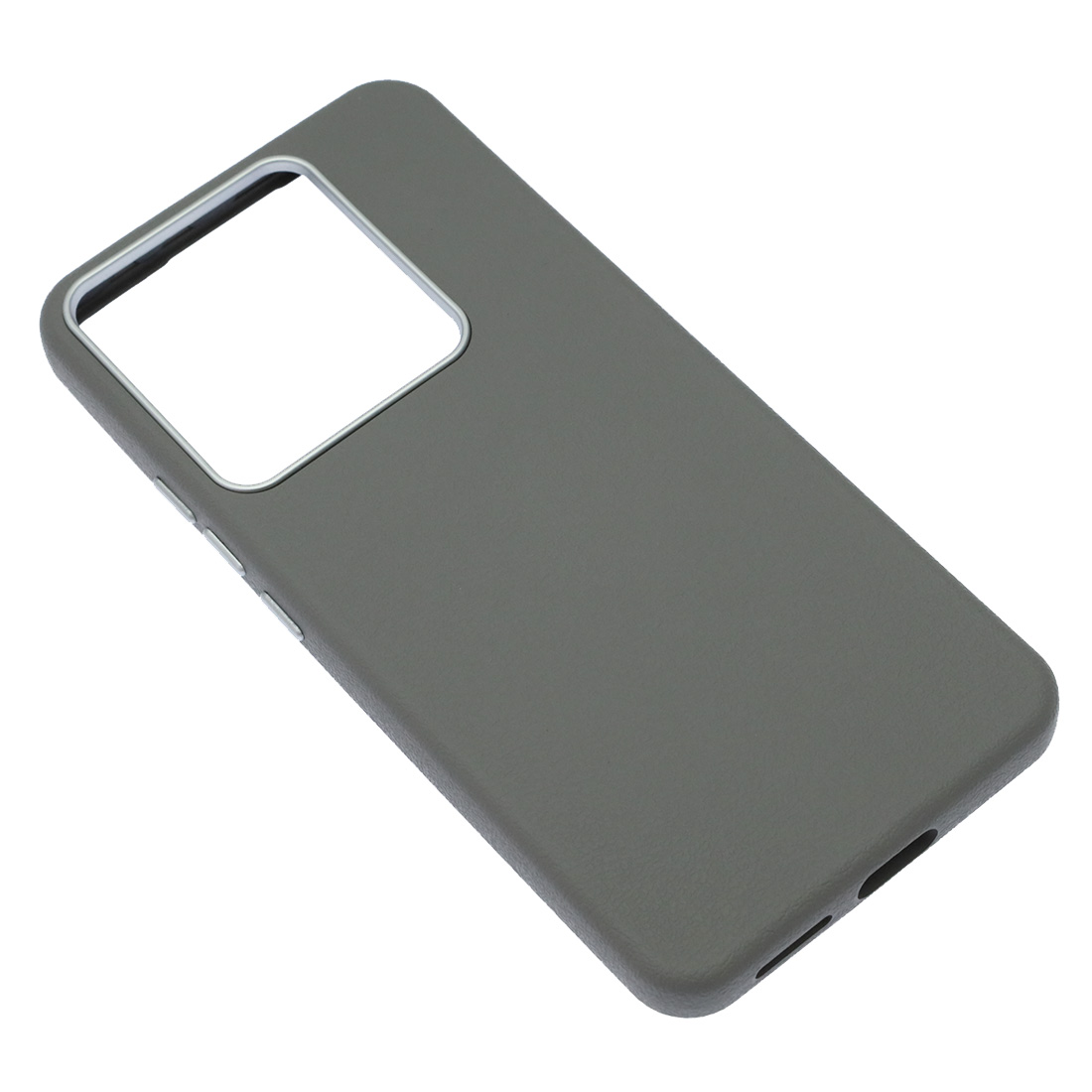 Чехол накладка для XIAOMI Redmi Note 14 4G, силикон, пластик, текстура кожи, бархат, цвет серый