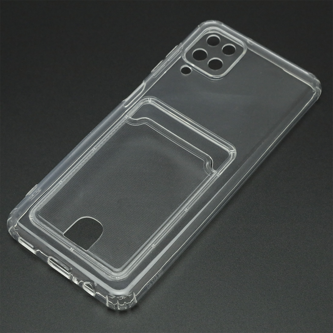 Чехол накладка CARD CASE для SAMSUNG Galaxy A12 (SM-A125), M12 (SM-M127F), силикон, отдел для карт, цвет прозрачный