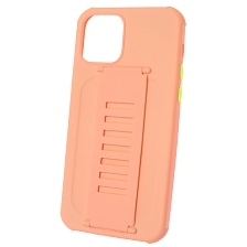 Чехол накладка LADDER NANO для APPLE iPhone 12, iPhone 12 PRO (6.1), силикон, держатель, цвет персиковый
