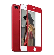 Защитное стекло "SC" 3D для APPLE iPhone 6/6S Plus (5.5") с силиконовым кантом, цвет красный.
