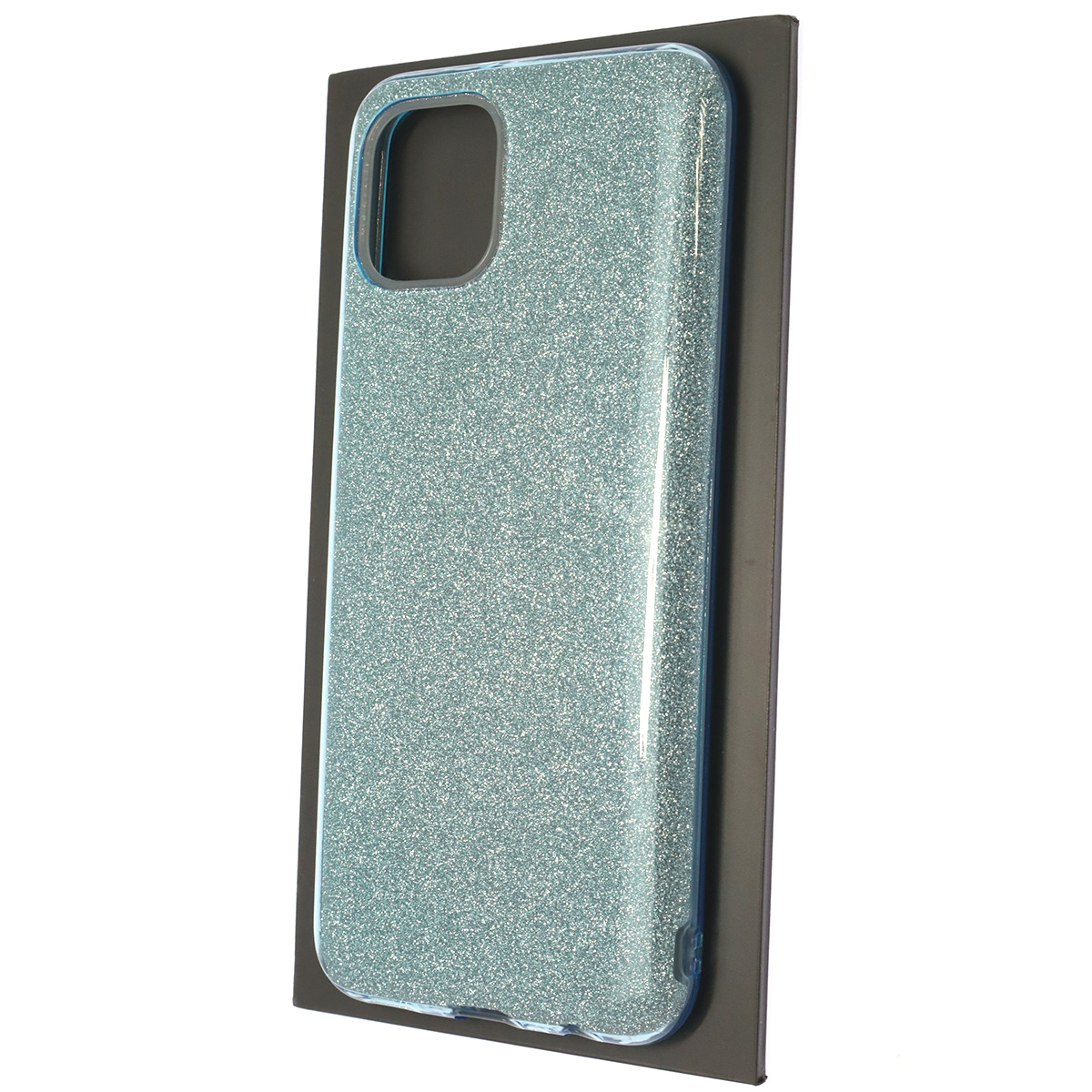 Чехол накладка SHINE для SAMSUNG Galaxy A03, силикон, блестки, цвет голубой