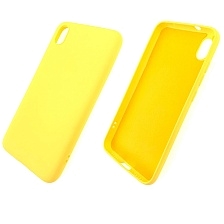 Чехол накладка для XIAOMI Redmi 7A, силикон, бархат, цвет желтый.