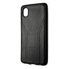 Чехол накладка R3 для SAMSUNG Galaxy A01 Core (SM-A013), силикон, под кожу, цвет черный | РЕТРО 6