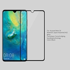 Защитное стекло "5D" GLASS FULL GLUE для HUAWEI Mate 20, цвет канта черный.