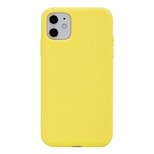Чехол накладка GPS для APPLE iPhone 11, силикон, матовый, цвет желтый