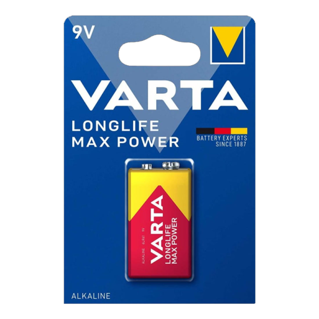 Батарейка VARTA LONGLIFE MAX POWER (MAX TECH) Крона 6LR61 BL1 Alkaline 9V