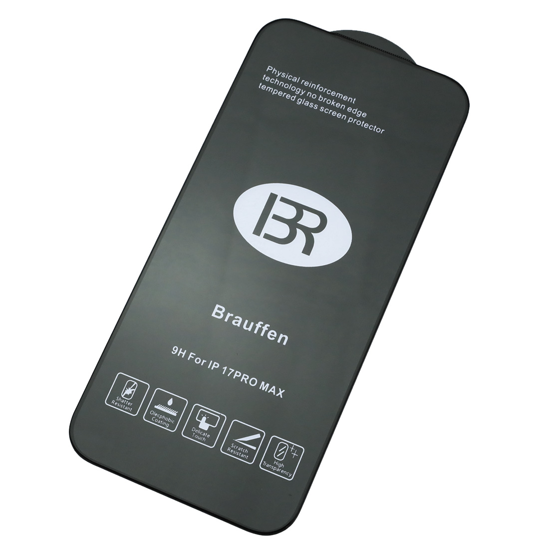 Защитное стекло 5D BRAUFFEN для APPLE iPhone 17 Pro Max, цвет окантовки черный