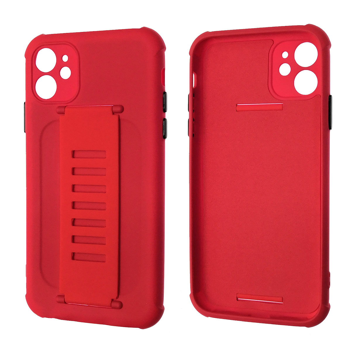 Чехол накладка LADDER NANO для APPLE iPhone 11, силикон, держатель, цвет красный