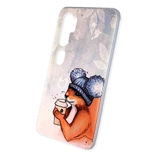 Чехол накладка для XIAOMI MI NOTE 10, MI CC9 PRO, силикон, рисунок Белка с кофе.