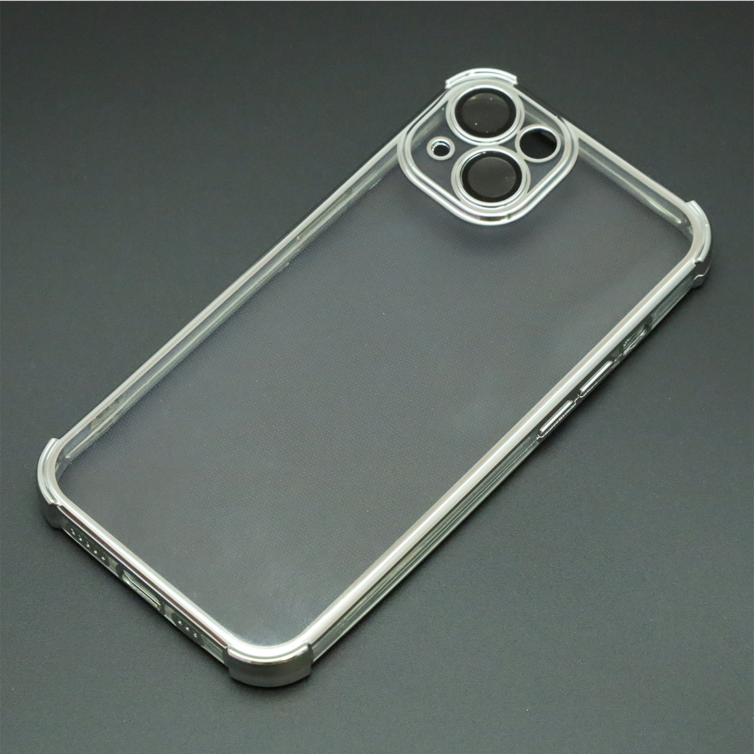 Чехол накладка для APPLE iPhone 13, силикон, защита камеры, цвет окантовки серебристый