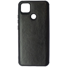 Чехол накладка для XIAOMI Redmi 9C, Redmi 10A, силикон, текстура кожи, цвет черный