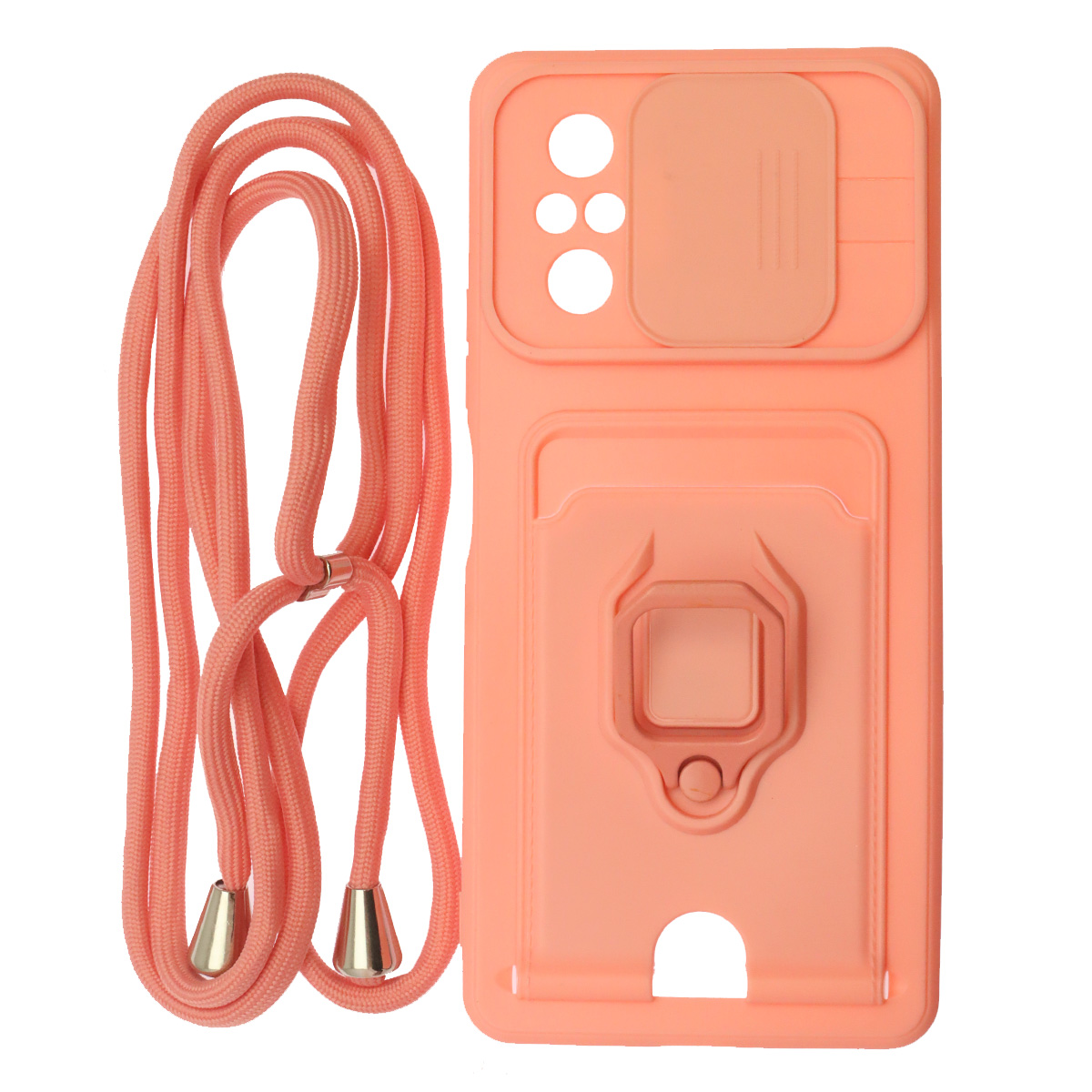 Чехол накладка MULTI FUNCTION 4 в 1 для XIAOMI Redmi Note 10 Pro, цвет персиковый
